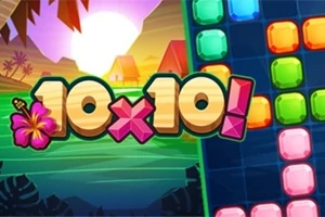 Färgglada blokkmönster med text 10x10!