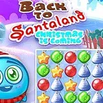 Tecknad figur med tomteluva bredvid juldekorationer och färgglada julgransspel på ett rutnät
