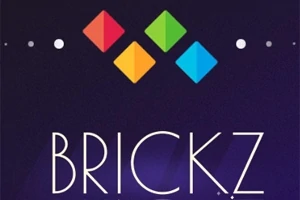 Färgglada diamanter och texten BRICKZ mot en mörk bakgrund