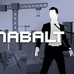 En man i kostym står framför en stadssilhuett med en byggkran i bakgrunden och texten CANABALT syns tydligt på bilden