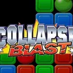 Färgglada block i olika nyanser av rött, grönt och blått med texten COLLAPSE!