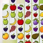 Färgglada fruktsymboler ordnade i ett rutnät