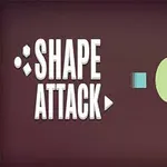 Texten SHAPE ATTACK med olika geometriska former mot en mörk bakgrund
