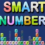 Färgglada block med siffror staplade under texten Smart Numbers på en blå bakgrund