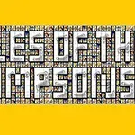 Bilden visar texten Tiles of the Simpsons mot en ljusgul bakgrund med små karaktärsbilder som fyller bokstäverna