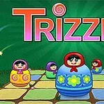 Flera färgglada ryska dockor på ett rutmönstrat bräde med texten TRIZZLE ovanför